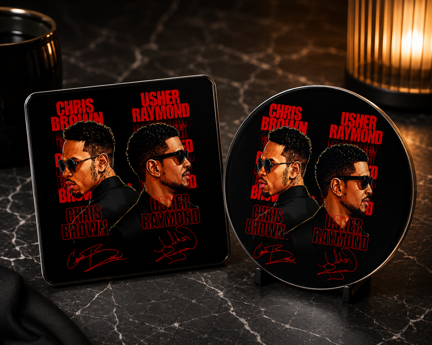 Red R&B Premium Ceramic Coaster