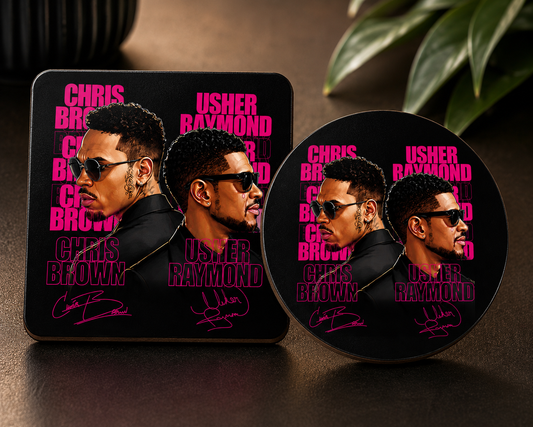 Pink R&B Signature Ceramic Coaster