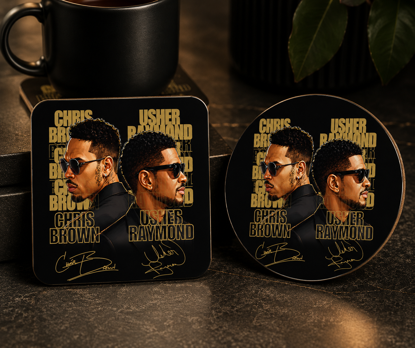 Signature Gold R&B Ceramic Coaster