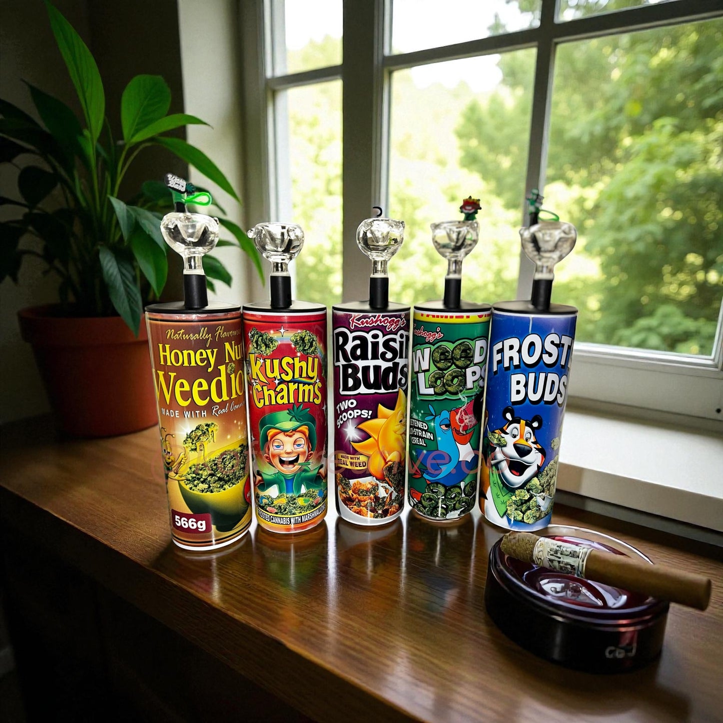 🌿 Cereal Box 420 Tumbler Hookah Collection